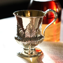 Load image into Gallery viewer, Antique Georgian Solid Silver Mug Cup with Chased Laurel Leaves - London c.1800s