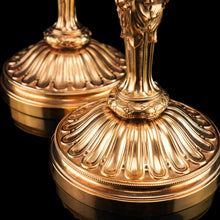Load image into Gallery viewer, Antique Solid Silver Gilt Candlesticks Figural/Caryatid Design - J.C. Klinkosch c.1870