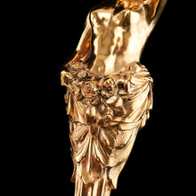 Load image into Gallery viewer, Antique Solid Silver Gilt Candlesticks Figural/Caryatid Design - J.C. Klinkosch c.1870