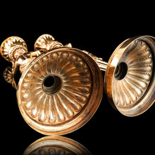 Load image into Gallery viewer, Antique Solid Silver Gilt Candlesticks Figural/Caryatid Design - J.C. Klinkosch c.1870