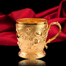 Load image into Gallery viewer, Antique Victorian Solid Silver Gilt Mug Cup Naturalistic Motif - Elkington & Co Ltd 1891