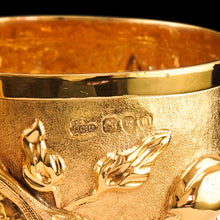 Load image into Gallery viewer, Antique Victorian Solid Silver Gilt Mug Cup Naturalistic Motif - Elkington & Co Ltd 1891
