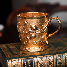 Load image into Gallery viewer, Antique Victorian Solid Silver Gilt Mug Cup Naturalistic Motif - Elkington & Co Ltd 1891