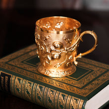 Load image into Gallery viewer, Antique Victorian Solid Silver Gilt Mug Cup Naturalistic Motif - Elkington & Co Ltd 1891