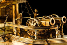 Load image into Gallery viewer, Antique Solid Silver Gilt Nef Ship Centrepiece with Mythological Figures & English Royal Coat of Arms - c.1890