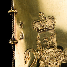 Load image into Gallery viewer, Antique Solid Silver Gilt Nef Ship Centrepiece with Mythological Figures & English Royal Coat of Arms - c.1890