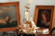 Load image into Gallery viewer, Antique Solid Silver Gilt Nef Ship Centrepiece with Mythological Figures & English Royal Coat of Arms - c.1890