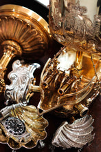Load image into Gallery viewer, Antique Solid Silver Gilt Nef Ship Centrepiece with Mythological Figures & English Royal Coat of Arms - c.1890