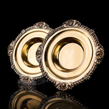 Load image into Gallery viewer, Magnificent Antique Georgian Solid Silver Gilt Dish/Salt Pair - Barnard 1814