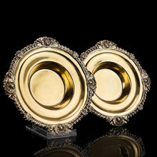 Load image into Gallery viewer, Magnificent Antique Georgian Solid Silver Gilt Dish/Salt Pair - Barnard 1814