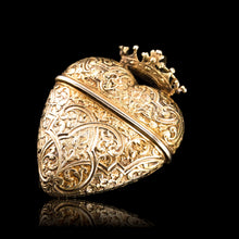 Load image into Gallery viewer, Antique Solid Silver Gilt Heart Shaped Box/Vinaigrette- 18th Century