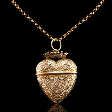 Load image into Gallery viewer, Antique Solid Silver Gilt Heart Shaped Box/Vinaigrette- 18th Century
