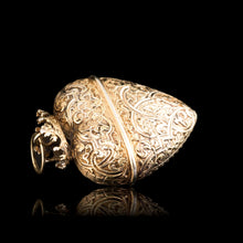 Load image into Gallery viewer, Antique Solid Silver Gilt Heart Shaped Box/Vinaigrette- 18th Century