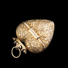 Load image into Gallery viewer, Antique Solid Silver Gilt Heart Shaped Box/Vinaigrette- 18th Century