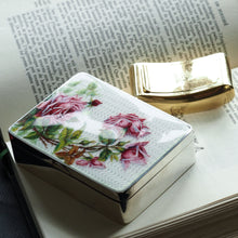 Load image into Gallery viewer, Antique Large Solid Silver Enamel Box Guilloche and Rose Design - Steinhart & Co 1904