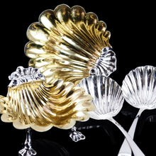 Load image into Gallery viewer, Antique Georgian Solid Silver Shell Salt/Butter Dishes Pair Rococo & Scalloped - London 1755