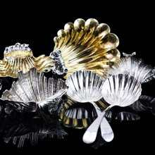 Load image into Gallery viewer, Antique Georgian Solid Silver Shell Salt/Butter Dishes Pair Rococo & Scalloped - London 1755