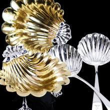 Load image into Gallery viewer, Antique Georgian Solid Silver Shell Salt/Butter Dishes Pair Rococo & Scalloped - London 1755