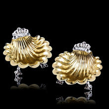 Load image into Gallery viewer, Antique Georgian Solid Silver Shell Salt/Butter Dishes Pair Rococo & Scalloped - London 1755
