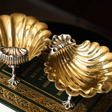 Load image into Gallery viewer, Antique Georgian Solid Silver Shell Salt/Butter Dishes Pair Rococo & Scalloped - London 1755