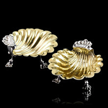 Load image into Gallery viewer, Antique Georgian Solid Silver Shell Salt/Butter Dishes Pair Rococo & Scalloped - London 1755