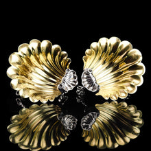 Load image into Gallery viewer, Antique Georgian Solid Silver Shell Salt/Butter Dishes Pair Rococo & Scalloped - London 1755