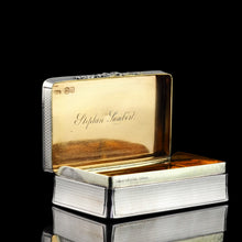 Load image into Gallery viewer, Majestic Antique Large & Heavy Solid Silver Snuff Box with Cast Acanthus Border - Edward Edwards London 1838