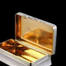 Load image into Gallery viewer, Majestic Antique Large & Heavy Solid Silver Snuff Box with Cast Acanthus Border - Edward Edwards London 1838