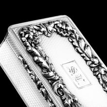 Load image into Gallery viewer, Majestic Antique Large & Heavy Solid Silver Snuff Box with Cast Acanthus Border - Edward Edwards London 1838