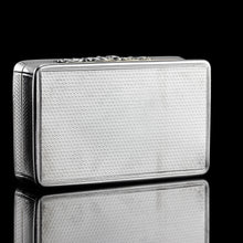Load image into Gallery viewer, Majestic Antique Large & Heavy Solid Silver Snuff Box with Cast Acanthus Border - Edward Edwards London 1838