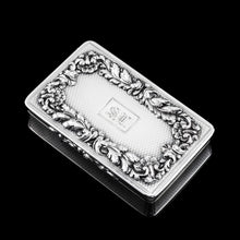 Load image into Gallery viewer, Majestic Antique Large & Heavy Solid Silver Snuff Box with Cast Acanthus Border - Edward Edwards London 1838