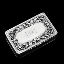 Load image into Gallery viewer, Majestic Antique Large & Heavy Solid Silver Snuff Box with Cast Acanthus Border - Edward Edwards London 1838