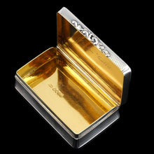 Load image into Gallery viewer, Majestic Antique Large & Heavy Solid Silver Snuff Box with Cast Acanthus Border - Edward Edwards London 1838