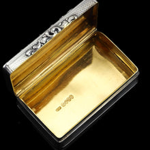Load image into Gallery viewer, Majestic Antique Large & Heavy Solid Silver Snuff Box with Cast Acanthus Border - Edward Edwards London 1838