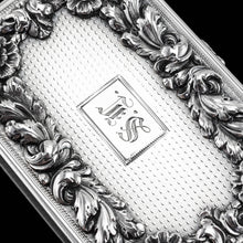 Load image into Gallery viewer, Majestic Antique Large & Heavy Solid Silver Snuff Box with Cast Acanthus Border - Edward Edwards London 1838