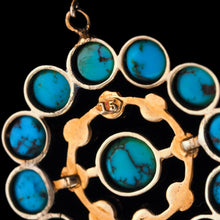 Load image into Gallery viewer, Antique Victorian 15ct Gold Turquoise and Pearl Pendant Necklace - c.1900