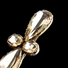 Load image into Gallery viewer, Antique Citrine Brooch 12K Gold Quatrefoil Style Design - 19th c.