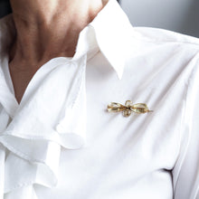 Load image into Gallery viewer, Antique Citrine Brooch 12K Gold Quatrefoil Style Design - 19th c.