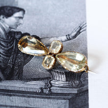 Load image into Gallery viewer, Antique Citrine Brooch 12K Gold Quatrefoil Style Design - 19th c.