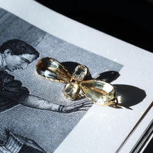 Load image into Gallery viewer, Antique Citrine Brooch 12K Gold Quatrefoil Style Design - 19th c.