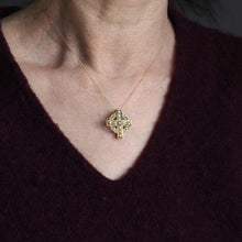 Load image into Gallery viewer, Antique Diamond and Pearl Cross Brooch/Pendant 15K Gold c.1880