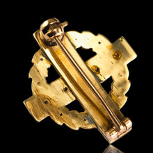 Load image into Gallery viewer, Antique Diamond and Pearl Cross Brooch/Pendant 15K Gold c.1880