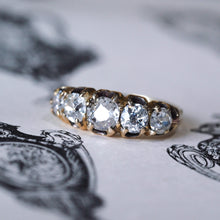 Load image into Gallery viewer, Antique Victorian Diamond 5 Stone Ring 18K Gold c.1890