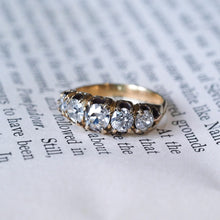 Load image into Gallery viewer, Antique Victorian Diamond 5 Stone Ring 18K Gold c.1890