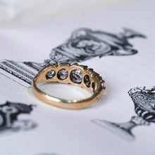 Load image into Gallery viewer, Antique Victorian Diamond 5 Stone Ring 18K Gold c.1890