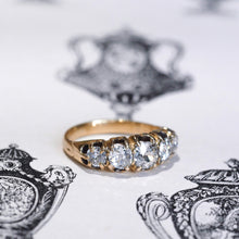 Load image into Gallery viewer, Antique Victorian Diamond 5 Stone Ring 18K Gold c.1890