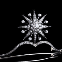 Load image into Gallery viewer, Spectacular Antique Victorian Diamond Tiara with Diamond Star - c.1890