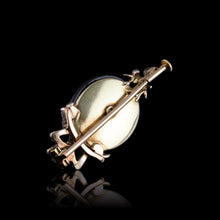 Load image into Gallery viewer, Antique Victorian Garnet & Diamond Star Cabochon Brooch/Pendant 14K Gold c.1870