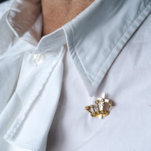 Load image into Gallery viewer, Antique Crown/Coronet Brooch Diamond & Pearls with Cross 15K Gold - c.1890