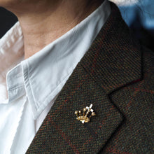 Load image into Gallery viewer, Antique Crown/Coronet Brooch Diamond & Pearls with Cross 15K Gold - c.1890